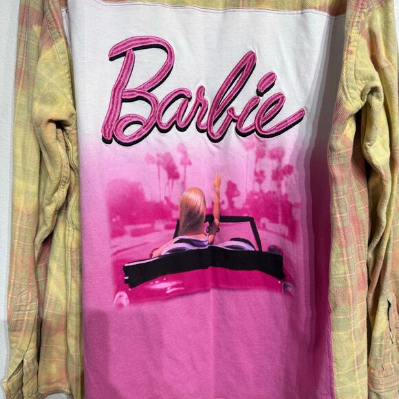 Barbie Pink Plaid Upcycled Shacket Sz M - Picture 8 of 12